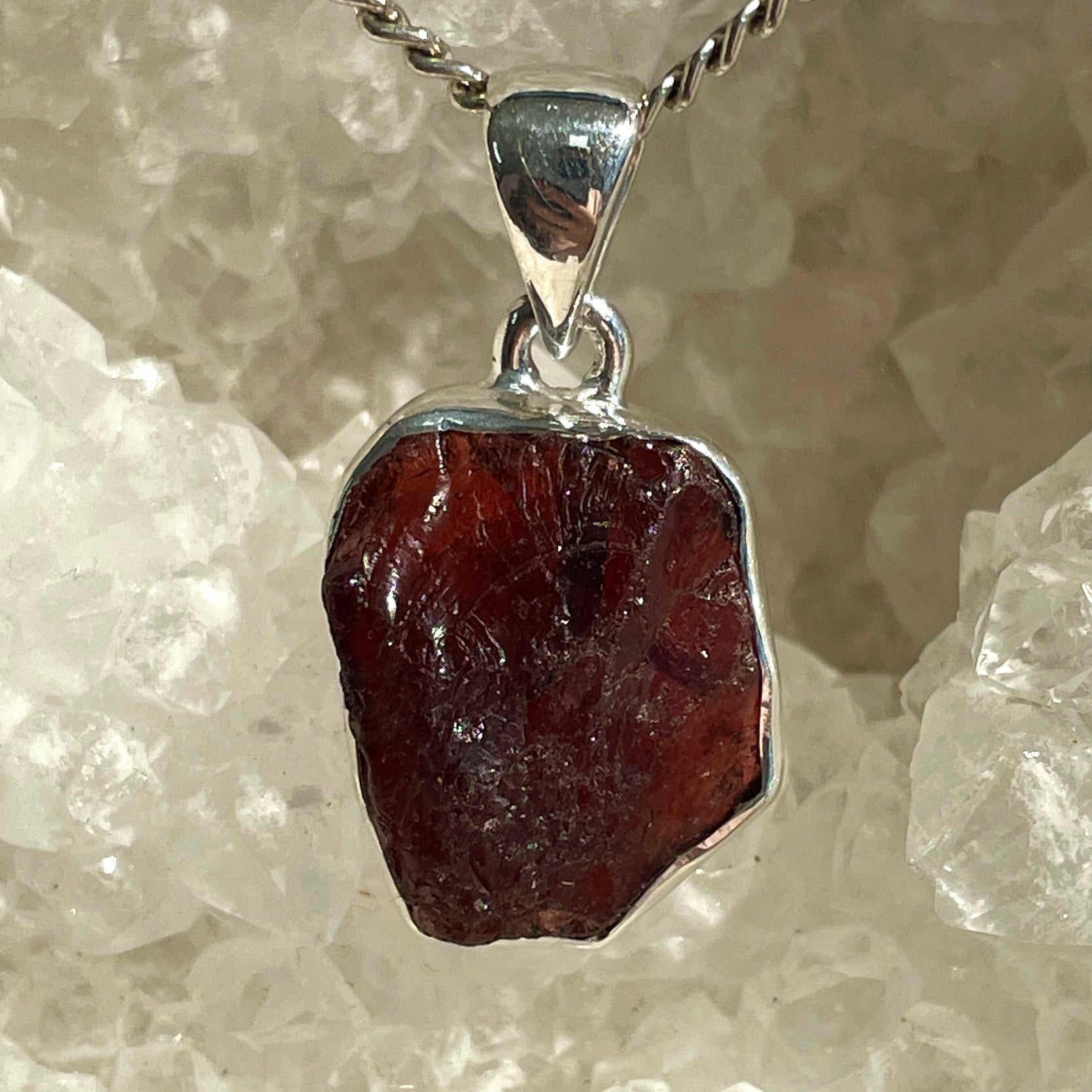 Garnet Silver Pendant - SP114 Garnet Silver Pendant - SP114